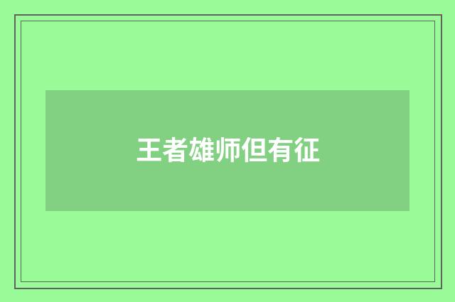王者雄师但有征