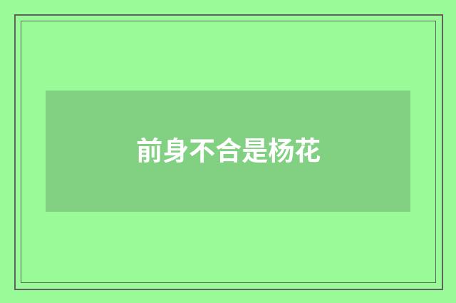 前身不合是杨花