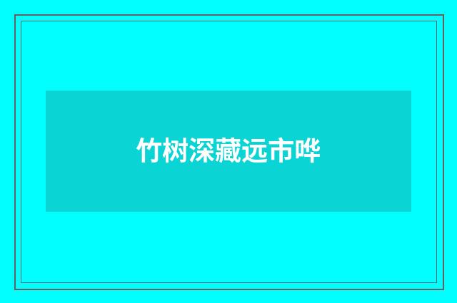 竹树深藏远市哗