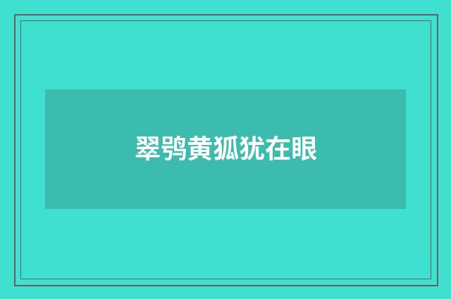 翠鸮黄狐犹在眼