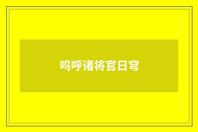 呜呼诸将官日穹