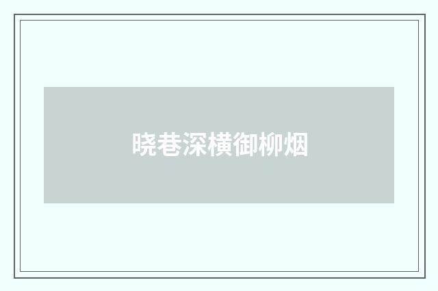 晓巷深横御柳烟