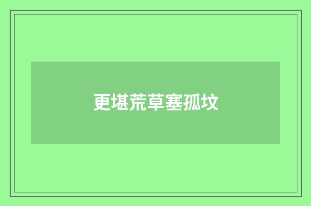 更堪荒草塞孤坟