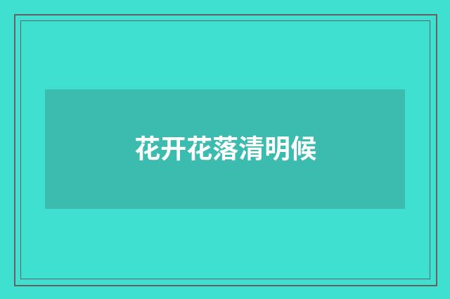 花开花落清明候