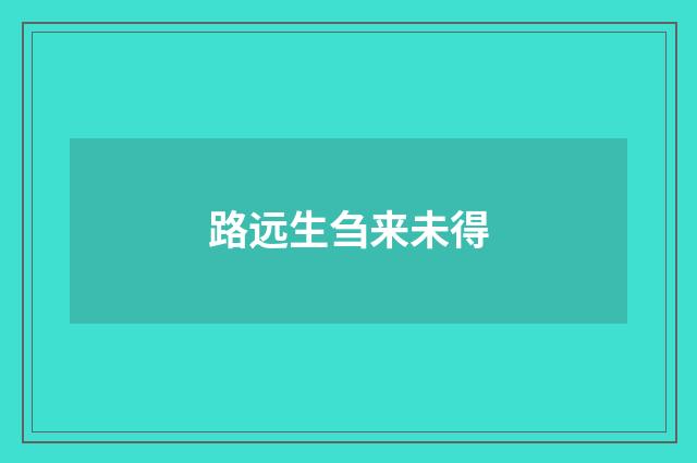 路远生刍来未得