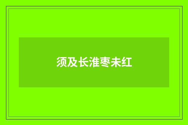 须及长淮枣未红