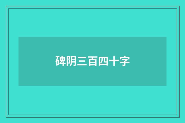 碑阴三百四十字