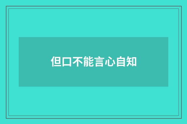 但口不能言心自知