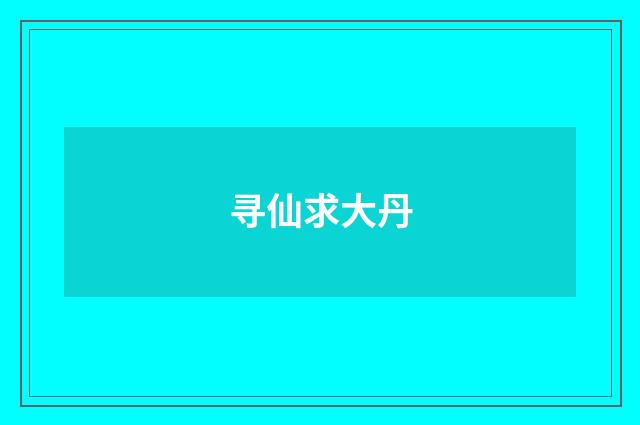 寻仙求大丹