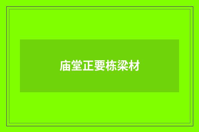 庙堂正要栋梁材