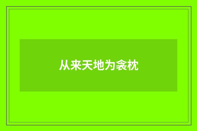 从来天地为衾枕