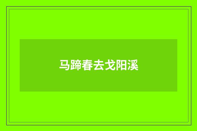 马蹄春去戈阳溪