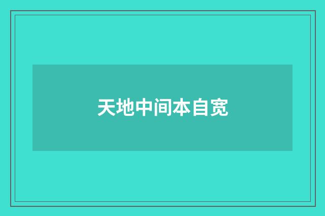 天地中间本自宽