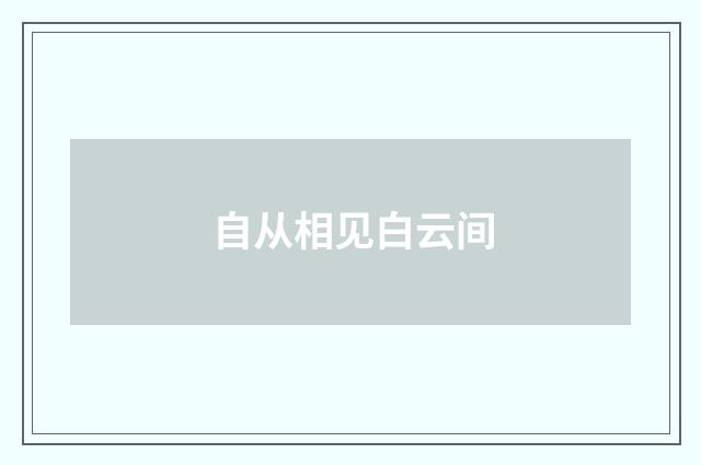自从相见白云间