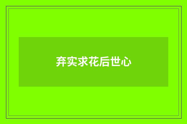 弃实求花后世心