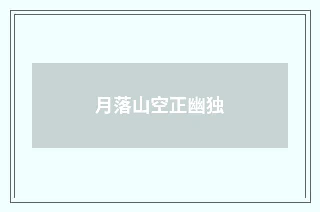 月落山空正幽独