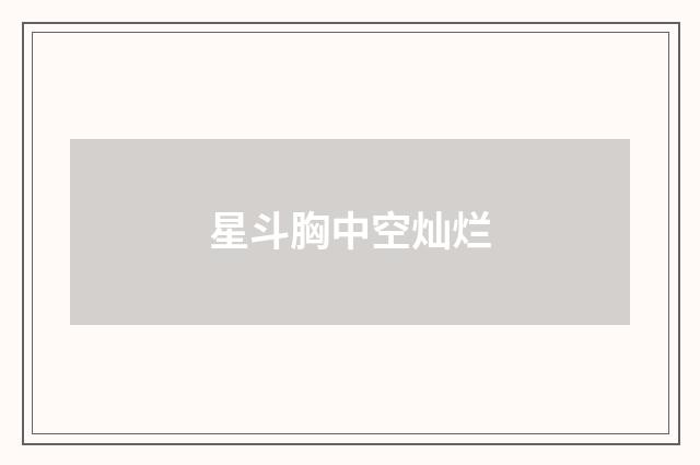 星斗胸中空灿烂