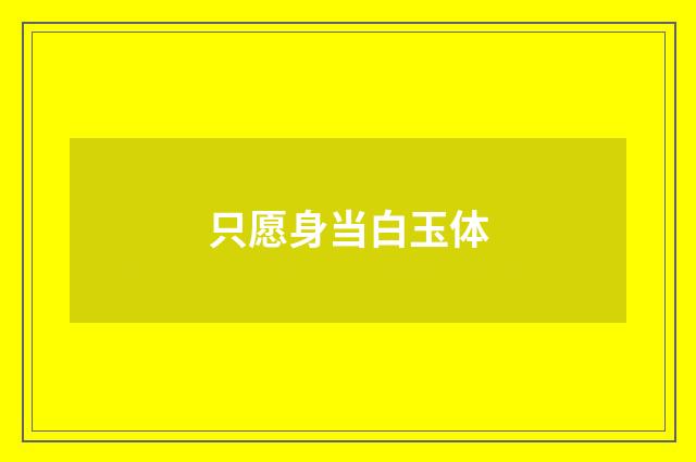 只愿身当白玉体