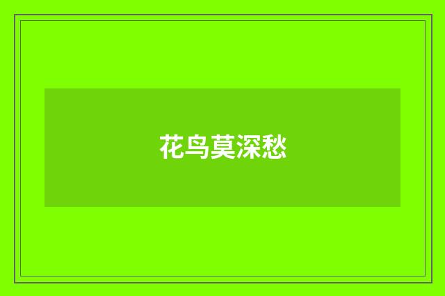 花鸟莫深愁