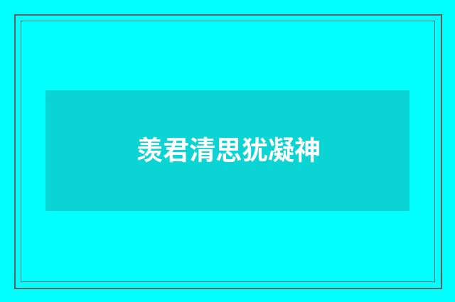 羡君清思犹凝神