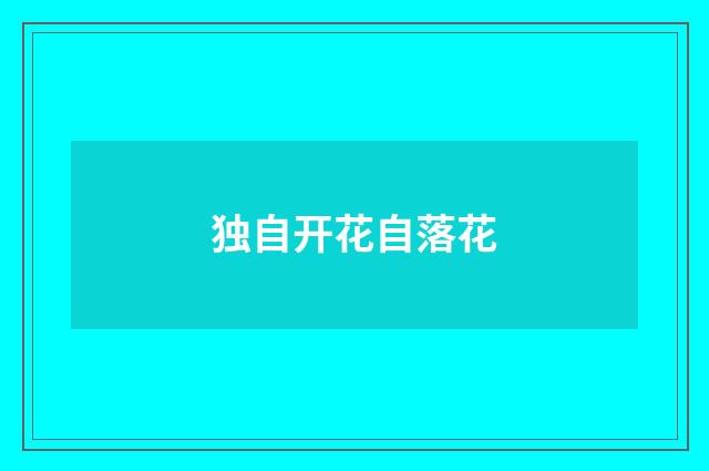 独自开花自落花