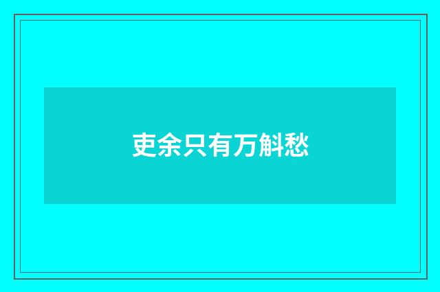 吏余只有万斛愁