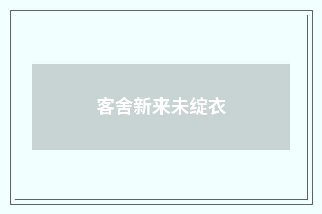 客舍新来未绽衣