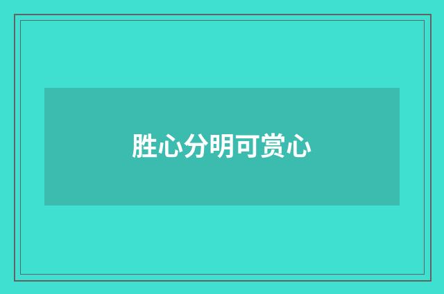 胜心分明可赏心