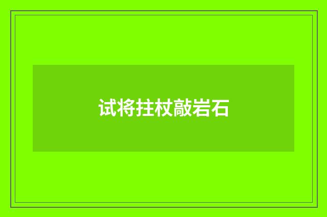 试将拄杖敲岩石