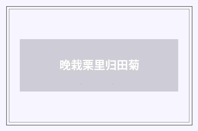 晚栽栗里归田菊