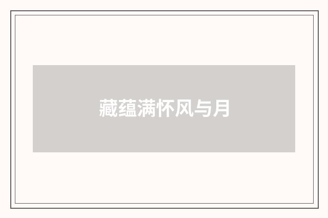 藏蕴满怀风与月