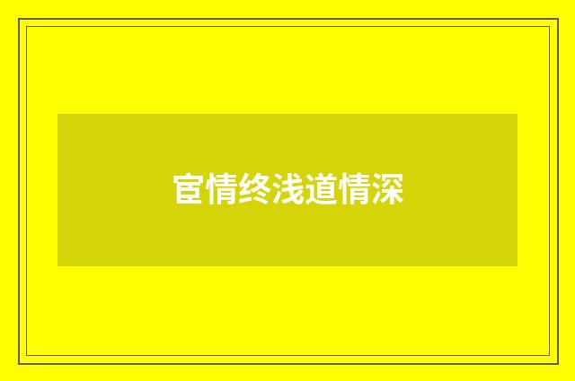 宦情终浅道情深