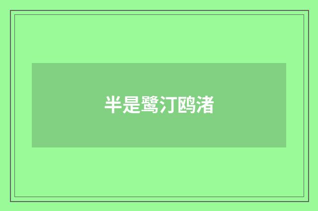 半是鹭汀鸥渚