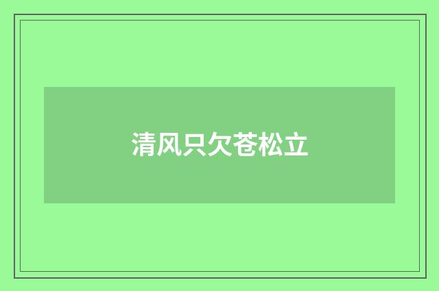 清风只欠苍松立