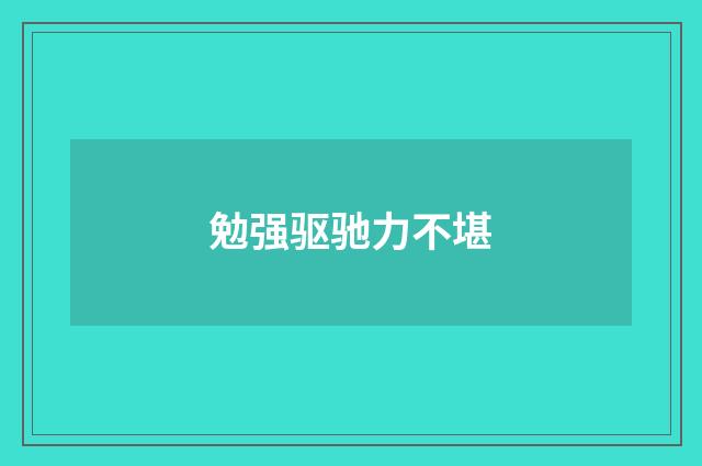 勉强驱驰力不堪