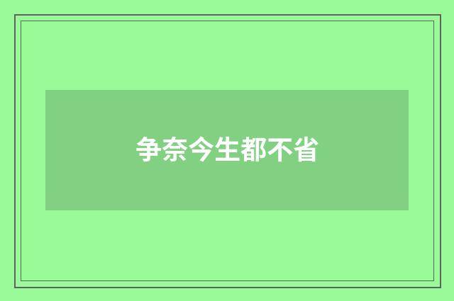争奈今生都不省