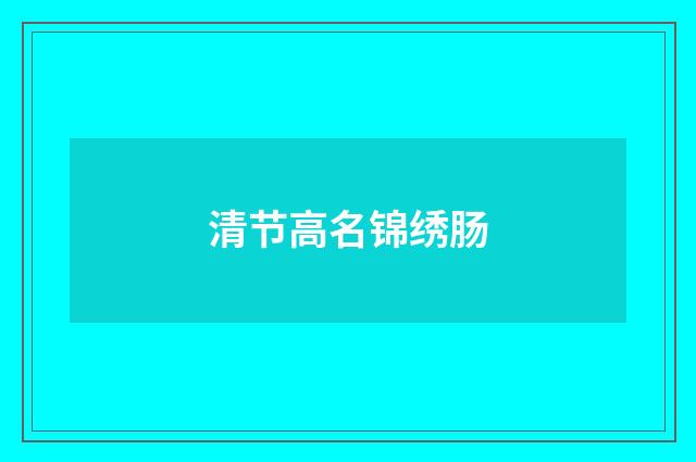 清节高名锦绣肠