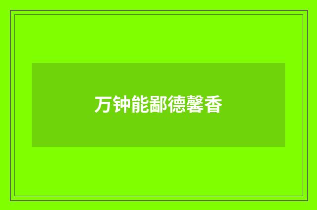 万钟能鄙德馨香