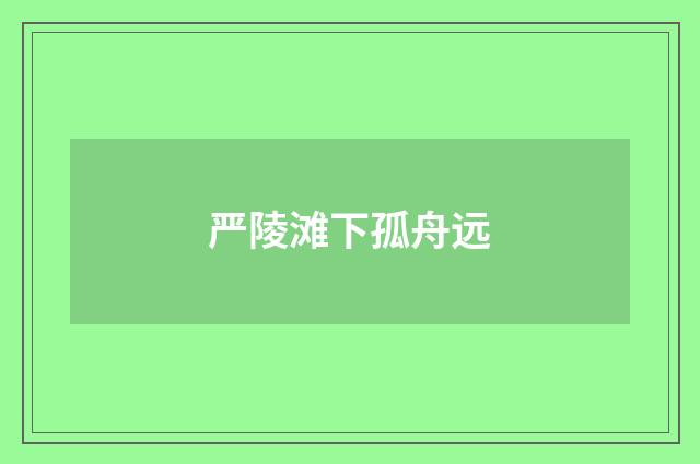 严陵滩下孤舟远