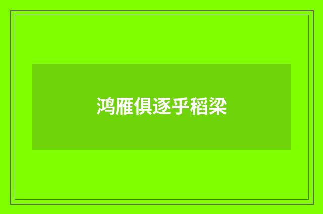 鸿雁俱逐乎稻梁