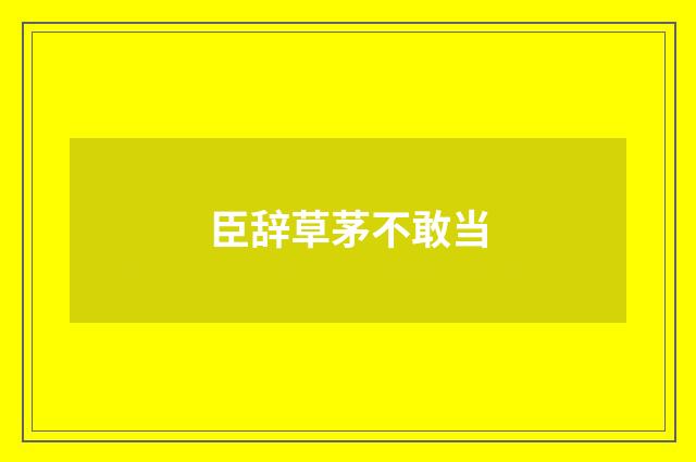 臣辞草茅不敢当