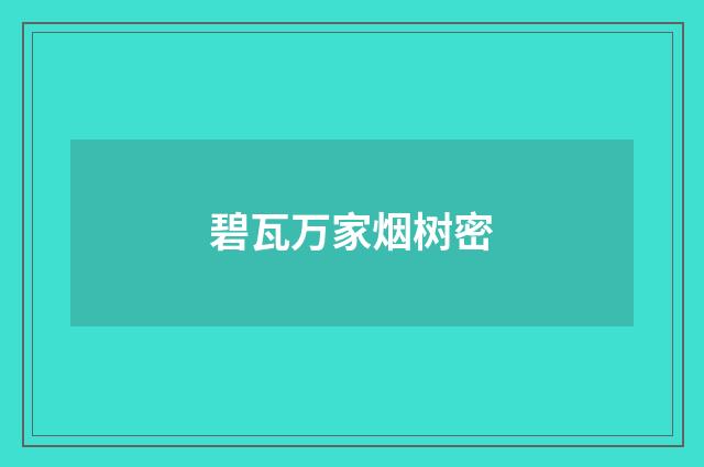 碧瓦万家烟树密