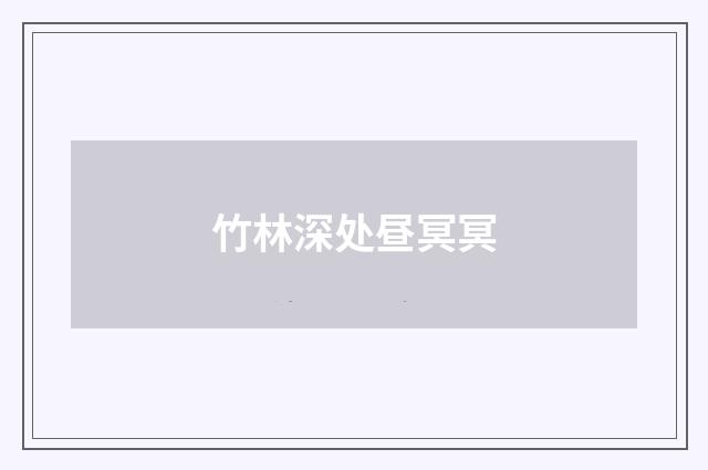 竹林深处昼冥冥