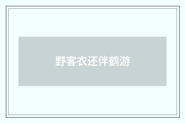 野客衣还伴鹤游
