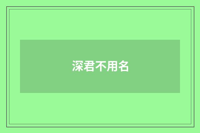 深君不用名
