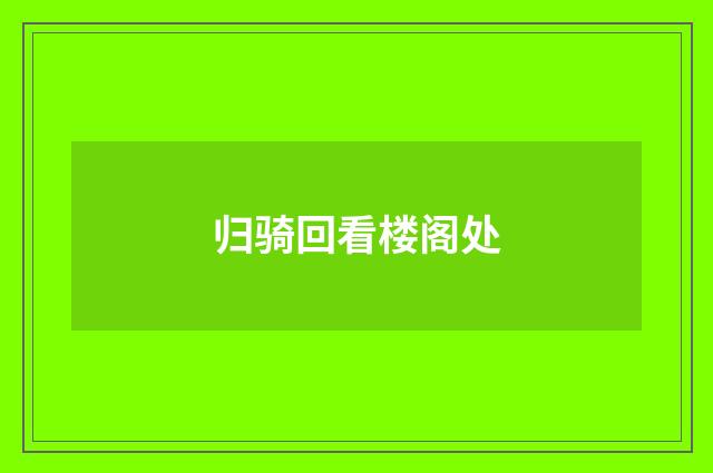 归骑回看楼阁处
