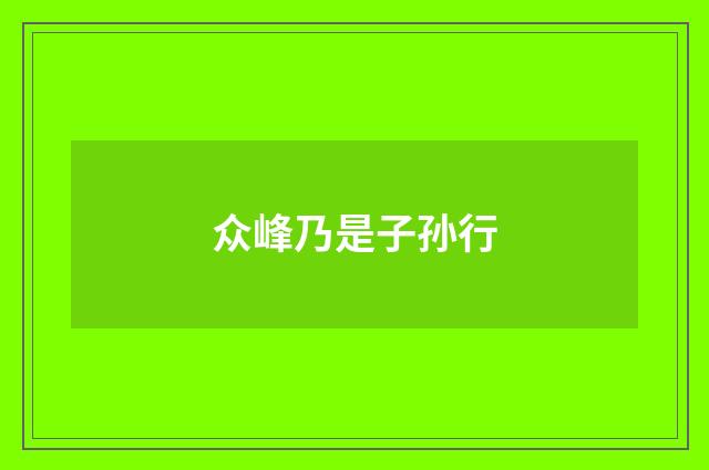 众峰乃是子孙行
