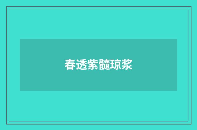 春透紫髓琼浆