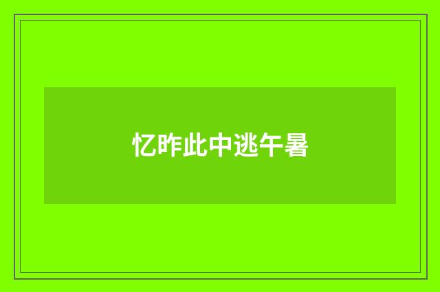 忆昨此中逃午暑
