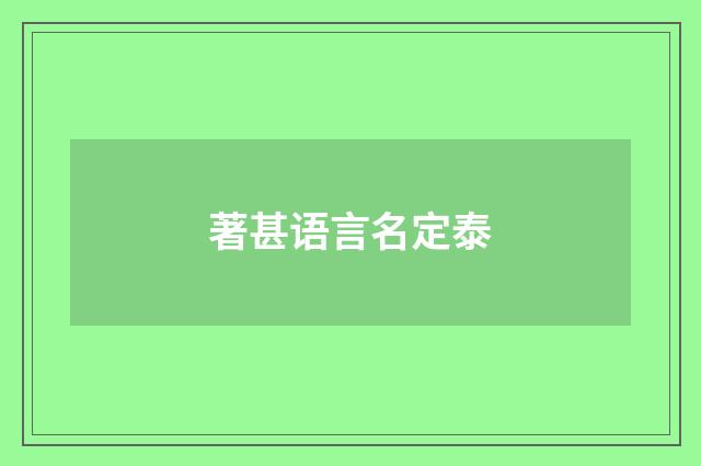著甚语言名定泰